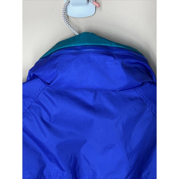 Vtg 90s Columbia Men's Windbreaker Jacket Full Zip Packable Hood Track Purple L - Picture 5 of 10
